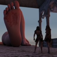 giantess crush barefoot soles blood lying_down shrunken_woman thevestige digital_render