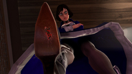 crush high_heels blood low_angle dress shrunken_men looking_down shoe_crush under_foot point_of_view looking_at_viewer elizabeth bioshock infinite digital_render