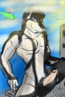 drawing furry macro giant male penis buildings helicopter husky sky coyle