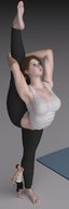 size_difference exercise barefoot cleavage shrunken_men yoga boomgts digital_render