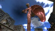 breasts giantess nude city blonde handheld barefoot buildings soles low_angle short_hair airplane looking_down jets clouds sky foot_pov point_of_view looking_at_viewer imminent_crush sir_ethin digital_render