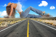 collage mega clothed brunette wonderslug airplane highway clouds sky denise_milani