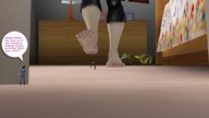 barefoot soles running shrunken_woman hiding bedroom tinies raised_foot imminent_crush flashmp digital_render jury