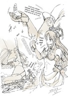 drawing giantess crush monochrome seo_tatsuya story dynasty_warriors medieval hand_crush english diao_chan
