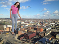 giantess collage city black_hair clothed buildings helicopter wonderslug streets vehicles clouds sky under_foot vehicle_crush kerstin