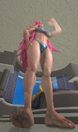 giantess crush vore futanari stomp low_angle pink_hair street_fighter bulge poison kadago digital_render final_fight