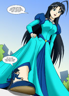 drawing gentle giantess color shoes low_angle dress shrunken_men shrunken_man sky dialogue arthurt2013