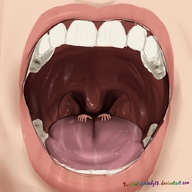 drawing giantess vore color tongue mouth teeth shrunken_person twisted_melody13