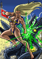 breasts drawing giantess mega color monster fighting kaiju pacific_rim johnnyharadrim sweden swedish flag_bra