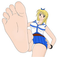 drawing panties blonde barefoot soles low_angle brown_eyes looking_down foot_pov fairy_tail point_of_view looking_at_viewer imminent_crush lucy_heartfilia