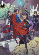 breasts drawing city color destruction domination invasion gloves mini_giantess boots amazon women helpless superman cape giantessfan looking_at_tiny dc_comics ursa
