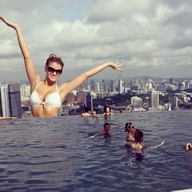 giantess collage city cleavage ocean sunglasses skyscrapers clouds sky swimmers giulio_10