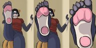 furry color barefoot paws foot_crush ferret point_of_view looking_at_viewer mistystriker getting_closer