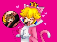 vore blonde color tongue mario princess_peach fang nintendo cosplay costume zoom cat_suit just-a-little-vore