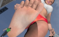 panties feet barefoot low_angle shrunken_man looking_down sky foot_pov point_of_view imminent_crush digital_render tmc1324