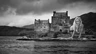 giantess collage blonde cleavage buildings smiling crawling mountains lake looking_at_viewer zed782