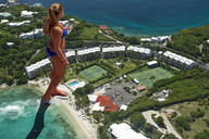 giantess collage blonde swimsuit beach barefoot ocean buildings wonderslug aerial_view resort downward_angle amy_willerton holding_boat