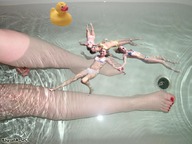 gentle collage feet bath shrunken_woman swim shrunk_dc