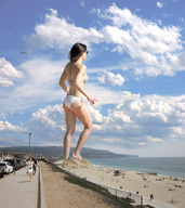 collage mega swimsuit destruction beach barefoot ocean helicopter brunette wonderslug sand people sky under_foot vehicle_crush jessica_biel
