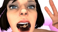 giantess vore tongue zoey shrunken_woman inside_mouth imminent_vore left_4_dead elizabeth bioshock_infinite digital_render source_film_maker