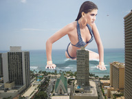 collage mega swimsuit beach cleavage ocean buildings helicopter wonderslug hand sky earrings resort bracelet guisela_rhein