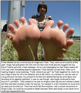 collage micro barefoot soles brunette story short_hair sitting shrunken_man grass between_toes outdoors youranus32