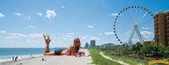 giantess collage beach barefoot ocean buildings lying_down sunglasses sky resort ferris_wheel sunbathing lowerrider