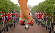giantess collage feet toes high_heels unknown_artist people vehicles pedicure toe_ring ankle_bracelet giantess_feet green_nails