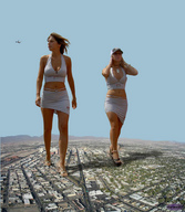 collage landscape city mega destruction cleavage skirt high_heels buildings helicopter belly walking sky vortex_gts
