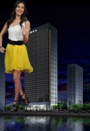 giantess collage feet city clothed high_heels buildings brunette smiling legs skyscraper night victoria_justice waterfront city_lights gtsmicro