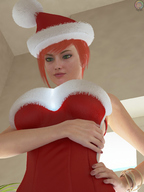 crush blood domination christmas shrunken_man cruel shrunken_women pinned toe_crush under_foot pedicure toe_ring christmas_outfit tiny_mk digital_render