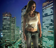giantess collage city clothed brunette wonderslug belly skyscraper night sky city_lights jessica_biel