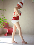 crush blood domination shrunken_men shrunken_woman shrunken_man cruel pinned toe_crush under_foot pedicure toe_ring christmas_outfit tiny_mk digital_render santa_nickie