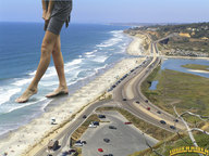 collage feet beach barefoot ocean waves sand streets vehicles resort large_feet beach_goers lowerrider