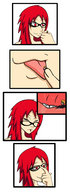 giantess vore manga comic color tongue naruto handheld glasses red_eyes red_hair inside_mouth karin jj-psychotic naruto_uzumaki naruto_(series)