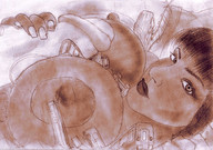drawing giantess crush giga city monochrome destruction giant penis sex buildings huge_breasts train couple bending_over olivier looking_at_viewer olivier_m