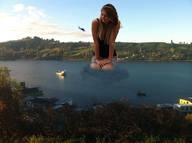 giantess collage landscape water helicopter lake boats houses alla
