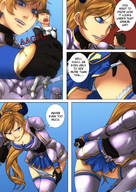 giantess pussy panties small_man comic butt sword handheld cleavage anal boots anal_insertion uniform fighting caught set panels kibate looking_at_tiny