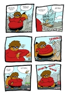 drawing giantess vore furry comic color destruction rampage buildings voluptuous panels chewing psychology cloey