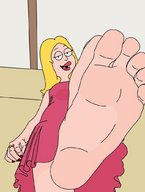 breasts drawing feet blonde color barefoot cartoon looking_down american_dad milf rings point_of_view francine_smith