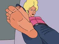 drawing blonde barefoot soles low_angle looking_down foot_pov point_of_view king_of_the_hill imminent_crush mrdur5000 nancy_gribble