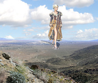 collage landscape mega blonde wonderslug short_hair walking clouds sky coat maggie_grace