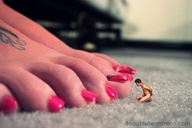 collage feet penis toes barefoot kneeling shrunken_man pink_nails carpet pedicure tattoo floor