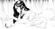 drawing monochrome brunette shrunken_woman reaching_out looking_at_tiny cayn