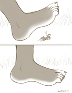drawing crush feet furry anthro underneath raised_foot arabesque possum