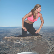 collage landscape mega destruction clothed brunette wonderslug kneeling fire airplane sky aerial_view dust suburbs doutzen_kroes