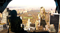giantess collage blonde clothed buildings sitting skyscraper hilary_duff looking_at_viewer new_york_city rooftop_view central_park giantesscity