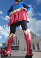 giantess collage city low_angle street boots sky superman point_of_view super_heroine giulio_10