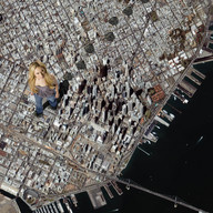 collage city mega blonde destruction buildings wonderslug skyscraper aerial_view hayden_panettiere downward_angle
