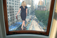 giantess collage city blonde high_heels buildings wonderslug dress window walking streets vehicles holding_vehicle